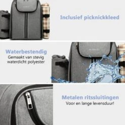 Kono Koeltas - Koelrugzak - Picknick - Picknicktas Met Flessenhouder - Koelrugtas Met Picknickkleed - Grijs (E6915 GY) 19 Kono Koeltas - Koelrugzak - Picknick - Picknicktas Met Flessenhouder - Koelrugtas Met Picknickkleed - Grijs (E6915 GY) -Winkel Voor Kampeerartikelen 1200x1200 635