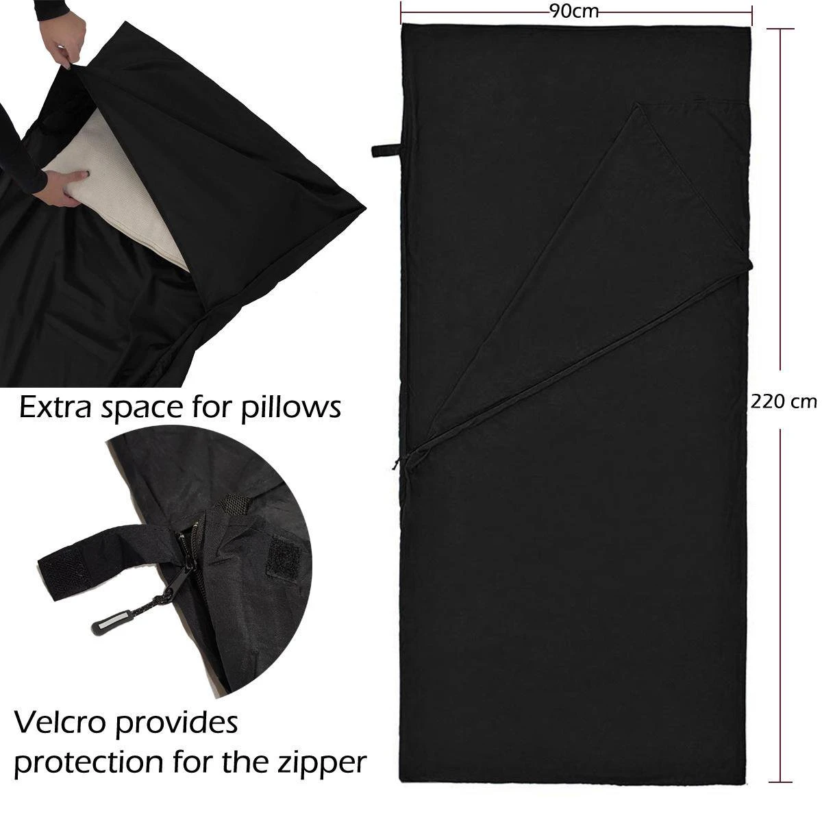 Beefree Lakenzak - Dunne Zomerslaapzak - Liner - Zwart 4 Beefree Lakenzak - Dunne Zomerslaapzak - Liner - Zwart - Afbeelding 2