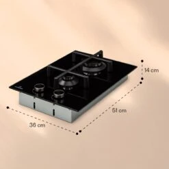 Illuminosa Domino Gaskookplaat 2-pits Sabaf Branders Glaskeramiek -Winkel Voor Kampeerartikelen 1200x1200 942