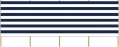 Strand/camping Windscherm Gestreept Wit/blauw 3 Meter X 120 Cm - Beschutting/schermen Voor Op Het Strand/de Camping