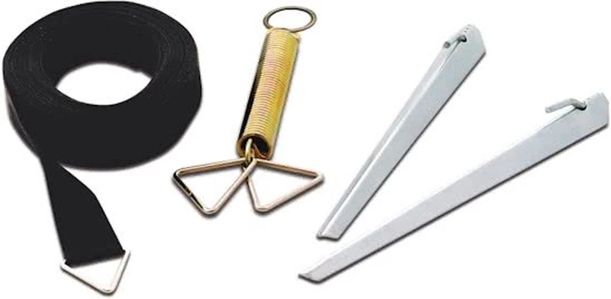 Bo-Camp - Stormband - Set - Universeel - 13 Meter- Zwart 3 Bo-Camp - Stormband - Set - Universeel - 13 Meter- Zwart