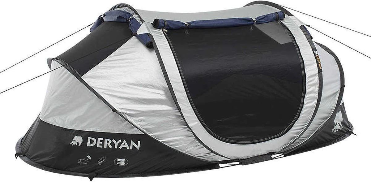 Deryan Cocoon Pop Up Tent - Slaapzak - Luchtbed - Luchtpomp - 4 Persoons - Zilver 16 Deryan Cocoon Pop Up Tent - Slaapzak - Luchtbed - Luchtpomp - 4 Persoons - Zilver - Afbeelding 14