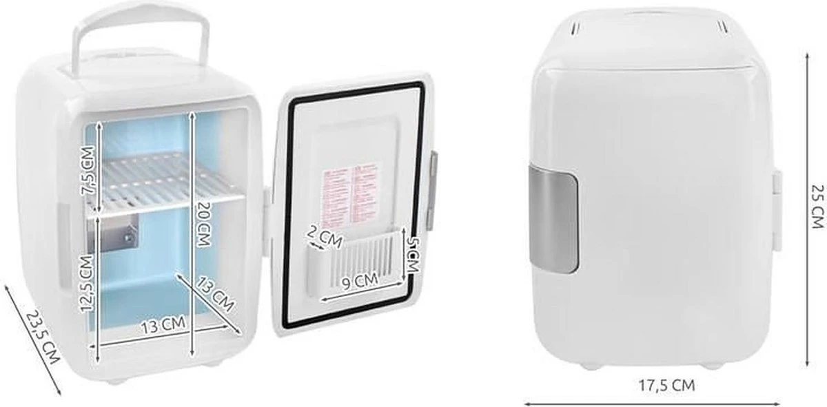 Mobiele Mini Koelkast - Frigobox 220/12 Volt AC/DC Auto/Caravan/Camping - Minibar - Mini Koelkast 4 Liter 10 Mobiele Mini Koelkast - Frigobox 220/12 Volt AC/DC Auto/Caravan/Camping - Minibar - Mini Koelkast 4 Liter - Afbeelding 8