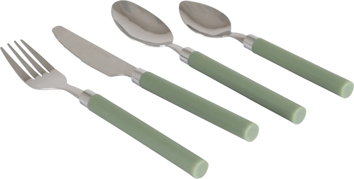 Bo-Camp Bestekset - 4-Delig - 1-Persoons - Groen 4 Bo-Camp Bestekset - 4-Delig - 1-Persoons - Groen - Afbeelding 2