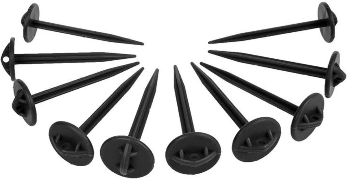 PROPLUS Pro Plus Grondzeilpen - Kunststof - Ø 7.5 X 90 Mm - Zwart - 10 Stuks 3 PROPLUS Pro Plus Grondzeilpen - Kunststof - Ø 7.5 X 90 Mm - Zwart - 10 Stuks