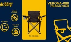 Abbey Camp Campingstoel - Vouwstoel - Zwart -Winkel Voor Kampeerartikelen 1200x710 1
