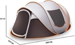 Fly Lab Luxe Pop Up Tent - Kampeer Tent - Grijs/Oranje - 4 Persoons -Winkel Voor Kampeerartikelen 1200x714 3