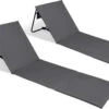 Set Van 2 Strandmatten Met Verstelbare Rugleuning - Gevuld Met Comfortschuim, Ultralicht En Opvouwbaar Om Ruimte Te Besparen – Grijs -Winkel Voor Kampeerartikelen 1200x718 2