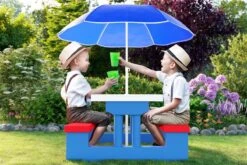 Merkloos Kinder Picknicktafel Met Parasol - Blauw -Winkel Voor Kampeerartikelen 1200x800 46
