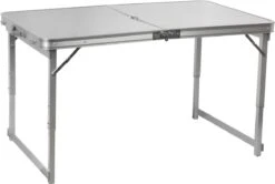 Capture Outdoor, "Camp6 AL-120L" Luxe Inklapbare Stabiele Kampeertafel, Voor 6 Personen, Aluminium, 70x120cm, Aluminium Vierkante Poten, In De Hoogte Regelbaar, Inklapbaar In Een Draagbare Koffer Formaat, Met Steun Voor Parasol, …