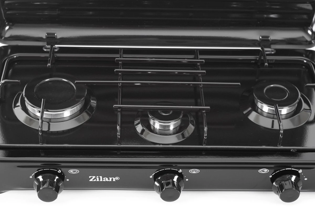Zilan - Gas Kooktoestel 3 Pits - Campingkooktoestel - Gaskookplaat - Zwart 5 Zilan - Gas Kooktoestel 3 Pits - Campingkooktoestel - Gaskookplaat - Zwart - Afbeelding 3