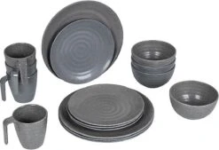 Bo-Camp Campingservies - 100% Melamine - 16-delig - Stone - Grijs -Winkel Voor Kampeerartikelen 1200x820 6