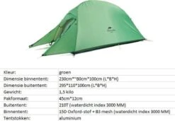 Cloud Up 1 Upgraded - Naturehike® - 1 Persoons Tent - Lichtgewicht Tent - Incl. Grondzeil - 210T 3000mm - Outdoor - Waterdicht - Hiking & Wandelen 23 Cloud Up 1 Upgraded - Naturehike® - 1 Persoons Tent - Lichtgewicht Tent - Incl. Grondzeil - 210T 3000mm - Outdoor - Waterdicht - Hiking & Wandelen -Winkel Voor Kampeerartikelen 1200x830 1