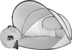 Deryan Luxe Pop Up Strandtent XXL - Anti-UV 50+ - Zilver -Winkel Voor Kampeerartikelen 1200x836