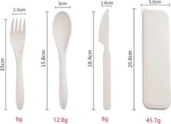 Mes Lepel Vork Set - Portable Doosje - Herbruikbaar - Ecofriendly - Wheat Straw Plastic - Graan Plastic - Met Beschermhoes - Blauw - Usables -Winkel Voor Kampeerartikelen 1200x876 4