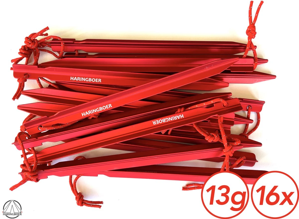 Haringboer Tentharingen - 18cm 7075-T6 Aluminium Y-haringen - Tentharingen Inclusief Haringzak 3 Haringboer Tentharingen - 18cm 7075-T6 Aluminium Y-haringen - Tentharingen Inclusief Haringzak