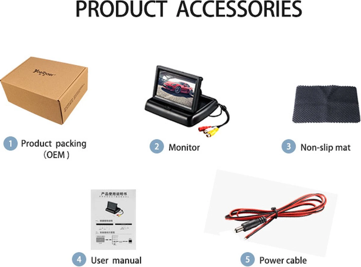 Yoelbaer Draagbare Display 4.3 Inch Color LCD TFT Monitor 12 Yoelbaer Draagbare Display 4.3 Inch Color LCD TFT Monitor - Afbeelding 10