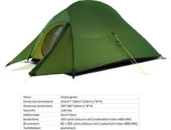 Cloud Up 3 Upgraded - Naturehike® - Tent 3 Persoons - Lichtgewicht Tent - Incl. Grondzeil - 20D 4000MM - Outdoor Kampeertent - Waterdicht - Hiking & Wandelen -Winkel Voor Kampeerartikelen 1200x913 2