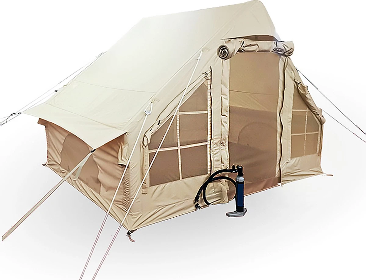 Opblaasbare Vier Persoons Tent Beige 300x200x210 Cm 8 Opblaasbare Vier Persoons Tent Beige 300x200x210 Cm - Afbeelding 6
