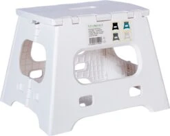 Splendole Opstapje Inklapbaar Caravanopstapje - Opvouwbaar - 120 Kg - 27 Cm Krukje Wit