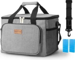 Packaway 4 Laags Geïsoleerde Koeltas - Lunchtas 15 Liter - Grijs