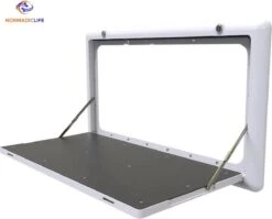 Merkloos NormadicLife® - Outdoor – Opklapbare Tafel - Eettafel – Tafel Voor Buitenkeuken - Caravan – Camper – Picknicktafel - Ingebouwd Ledlicht – Wit