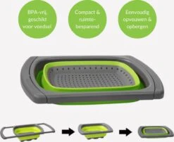 Buxibo - 3-Delige Keuken Vergiet Set Inklapbaar Groen/Grijs -Winkel Voor Kampeerartikelen 1200x979 6