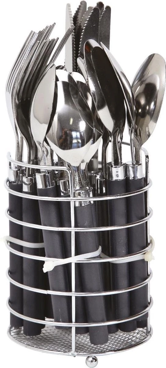 Bo-Camp - Bestekset - In Mandje - 24-Delig - 6 Persoons 6 Bo-Camp - Bestekset - In Mandje - 24-Delig - 6 Persoons - Afbeelding 4