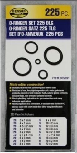 Benson O-ringen Set 450-delige Doos - Rubberen Ringetjes Set - Afsluitringetjes Set -Winkel Voor Kampeerartikelen 608x1200