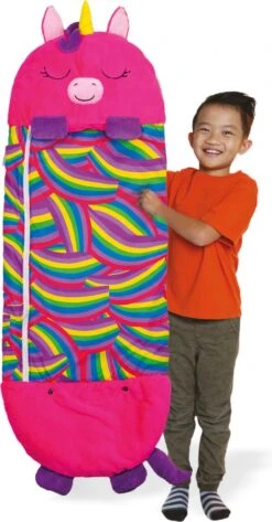 Mediashop Happy Nappers Kinderslaapzak - 2-in-1 Zachte Knuffel En Zomerslaapzak - Roze Eenhoorn Motief Voor Kinderen Van 3 Tot 6 Jaar -Winkel Voor Kampeerartikelen 627x1200
