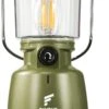 Favour L0818 Retro Camping Lamp Oplaadbaar LED, 320 Lumen, IP64 Waterdicht, Draagbare Kampeerlamp, Tentlamp, Acculamp, Traploos Dimbare Lamp Incl. Kaarslicht-modus, Groen