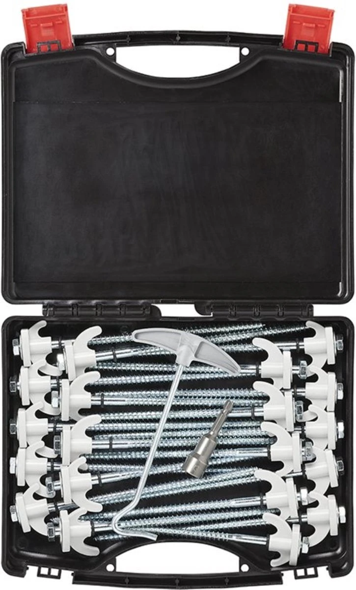 PROPLUS Pro Plus Tentharing Set - 20 Stuks - Ø 7 X 200 Mm - Schroefbaar - Adapter + Koffer 6 PROPLUS Pro Plus Tentharing Set - 20 Stuks - Ø 7 X 200 Mm - Schroefbaar - Adapter + Koffer - Afbeelding 4