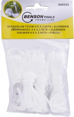 Benson Touw Scheerlijn 3.5 Meter + Klemmen - 4 Stuks -Winkel Voor Kampeerartikelen 760x1200