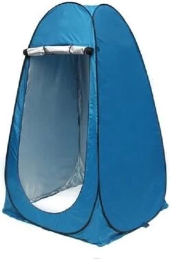 Merkloos 4 In 1 Pop-up Douchetent Voor Omkleden, Douchen, Toilet En Opslag - 1 Persoons Tent - Camping Douche En Omkleedtent - Inclusief Haringen En Draagtas - 190 X 110 X 110 Cm Blauw -Winkel Voor Kampeerartikelen 788x1200