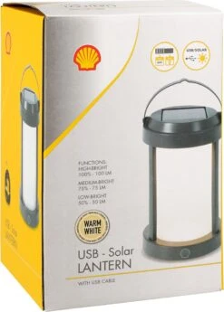 Shell Solar Campinglamp - Oplaadbaar LED - 100 Lumen - IP64 Waterdicht - Draagbare Kampeerlamp - Tentlamp - Acculamp - Traploos Dimbare Lamp -Winkel Voor Kampeerartikelen 860x1200