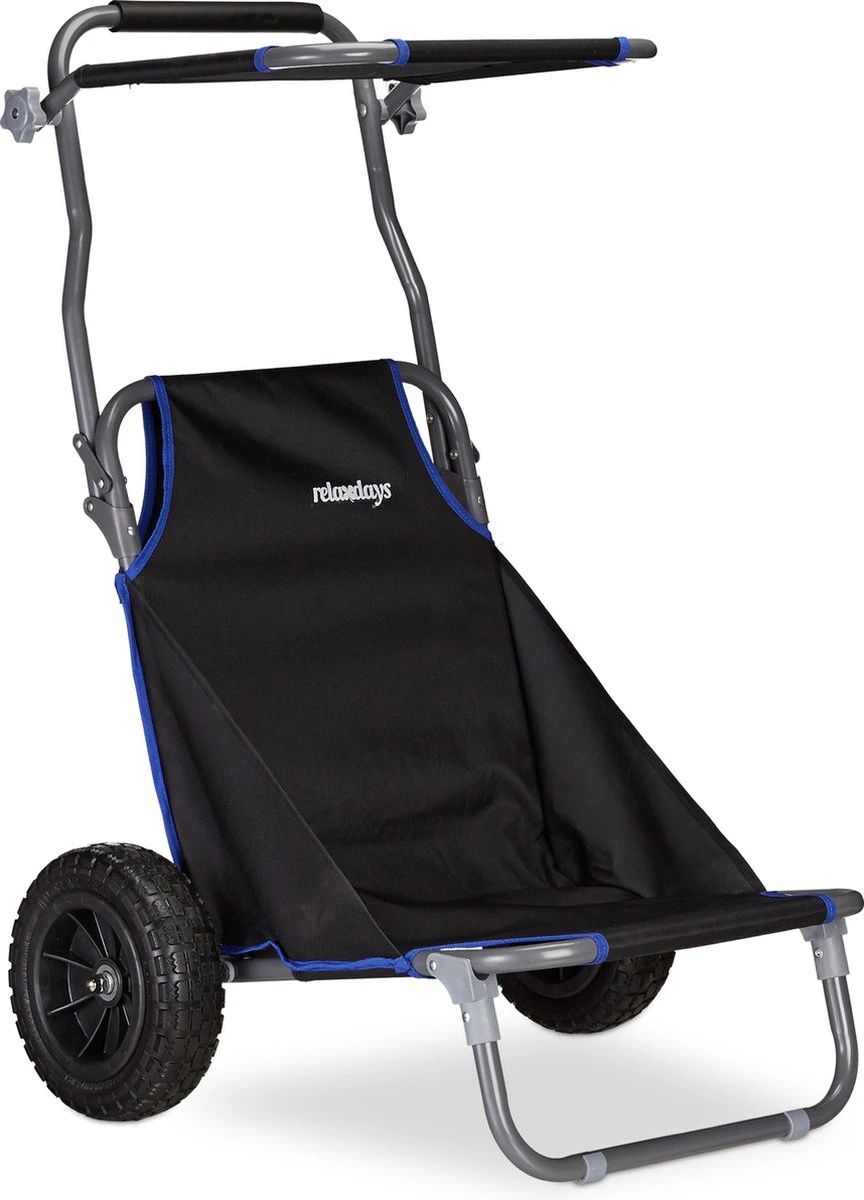 Relaxdays Strandkar Opvouwbaar - Strandstoel Met Zonnedak - Strand Stoel Op Wielen 10 Relaxdays Strandkar Opvouwbaar - Strandstoel Met Zonnedak - Strand Stoel Op Wielen - Afbeelding 8