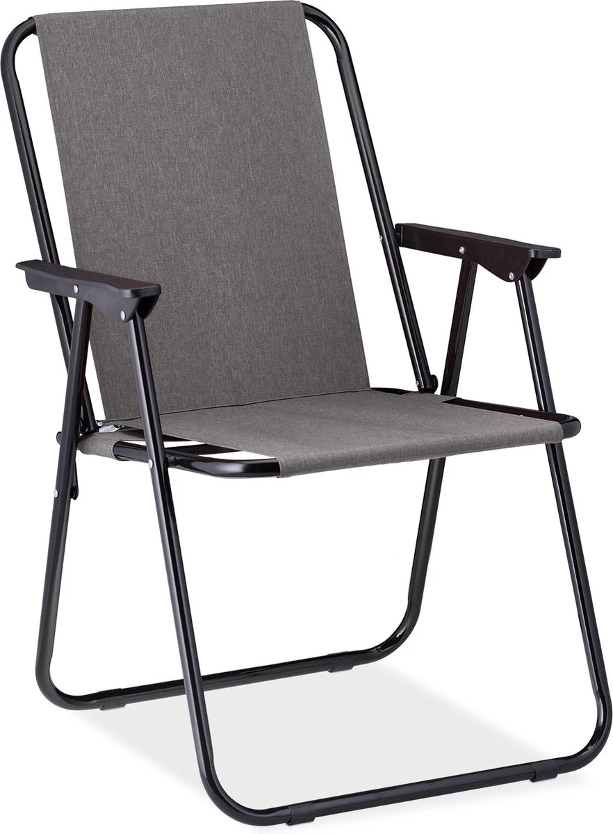 Relaxdays Campingstoel Inklapbaar Set Van 2 - Klapstoel 100 Kg - Visstoel Met Armleuningen - Grijs 9 Relaxdays Campingstoel Inklapbaar Set Van 2 - Klapstoel 100 Kg - Visstoel Met Armleuningen - Grijs - Afbeelding 7