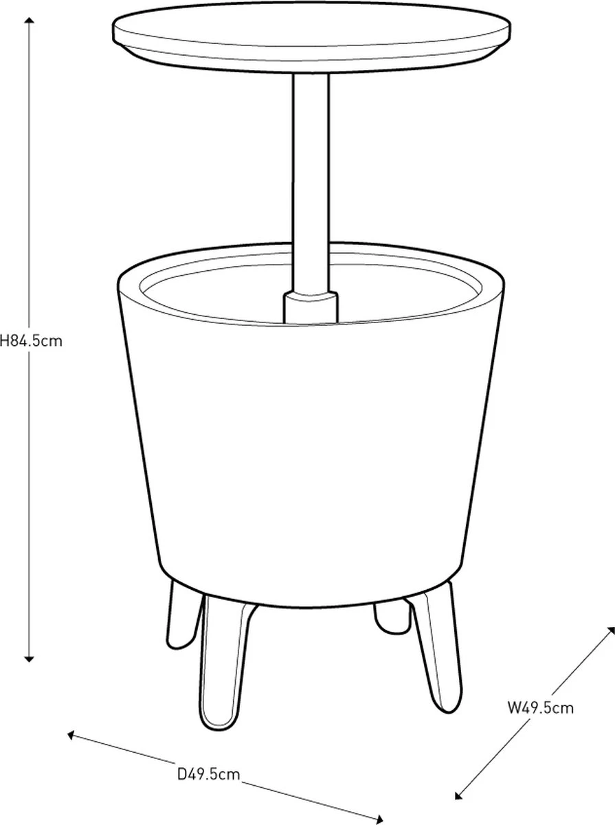 Keter Cool Bar - 3-in-1 - 49.5x49.5x84.5 Cm - Blauw 4 Keter Cool Bar - 3-in-1 - 49.5x49.5x84.5 Cm - Blauw - Afbeelding 2