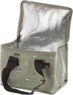 Kleine Koeltas Voor Lunch Grijs Met Boerderij Dieren Print 16 X 21 X 14 Cm 4,7 Liter - Koeltassen -Winkel Voor Kampeerartikelen 921x1200