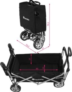 Tectake - Opvouwbare Bolderwagen Handkar Nico Zwart - 403549 -Winkel Voor Kampeerartikelen 942x1200 6