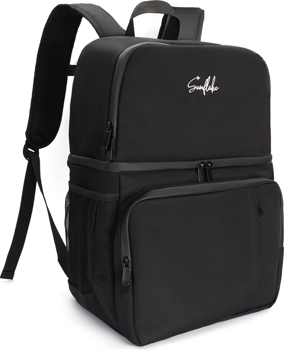 Sunflake Koeltas Rugzak (28L) - Geschikt Voor 16 Blikjes - Lunchtas Voor Dames En Heren - Zwart 3 Sunflake Koeltas Rugzak (28L) - Geschikt Voor 16 Blikjes - Lunchtas Voor Dames En Heren - Zwart