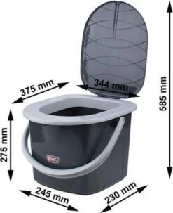 Branq Toiletemmer Draagbaar Met Deksel - 15,5L - Antraciet -Winkel Voor Kampeerartikelen 977x1200 3