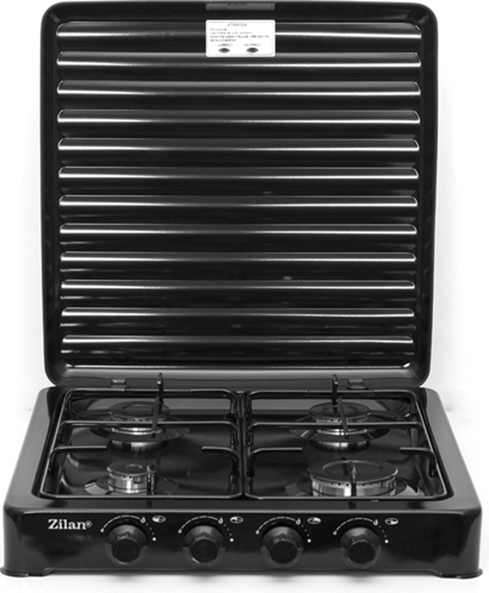 Zilan - Gas Kooktoestel 4 Pits - Campingkooktoestel - Gaskookplaat - Zwart 8 Zilan - Gas Kooktoestel 4 Pits - Campingkooktoestel - Gaskookplaat - Zwart - Afbeelding 6
